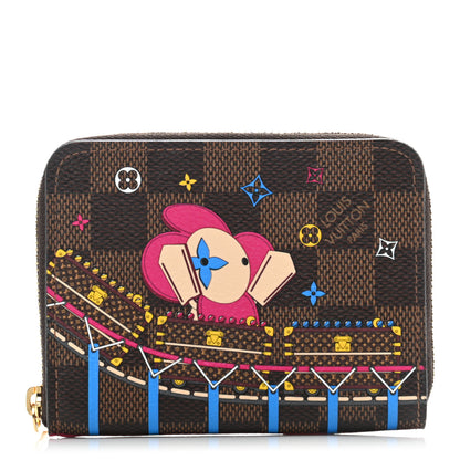 Louis Vuitton Damier Ebene 2020 Christmas Animation Roller Coaster Zippy Coin Purse Pivoine 1 of 7