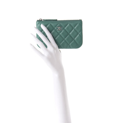 Chanel Caviar Quilted Small Cosmetic Case Green 2 of 7