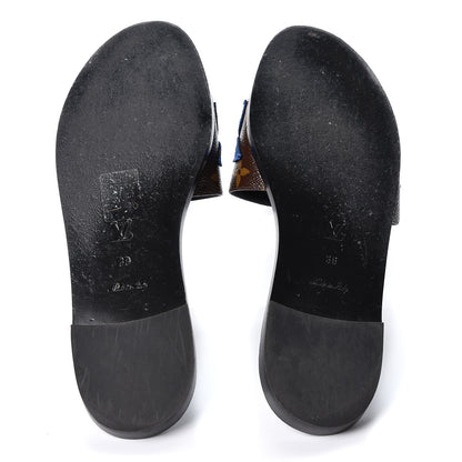 Louis Vuitton Patent Calfskin Monogram LV Black Heart Flat Mules 38 Cacao 7 of 10