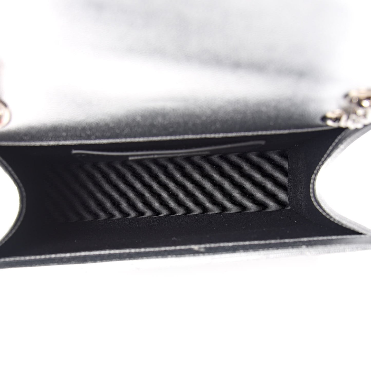 Sheepskin Matelasse Chevron Monogram Medium College Bag Silver