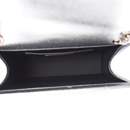 Saint Laurent Sheepskin Matelasse Chevron Monogram Medium College Bag Silver 5 of 9