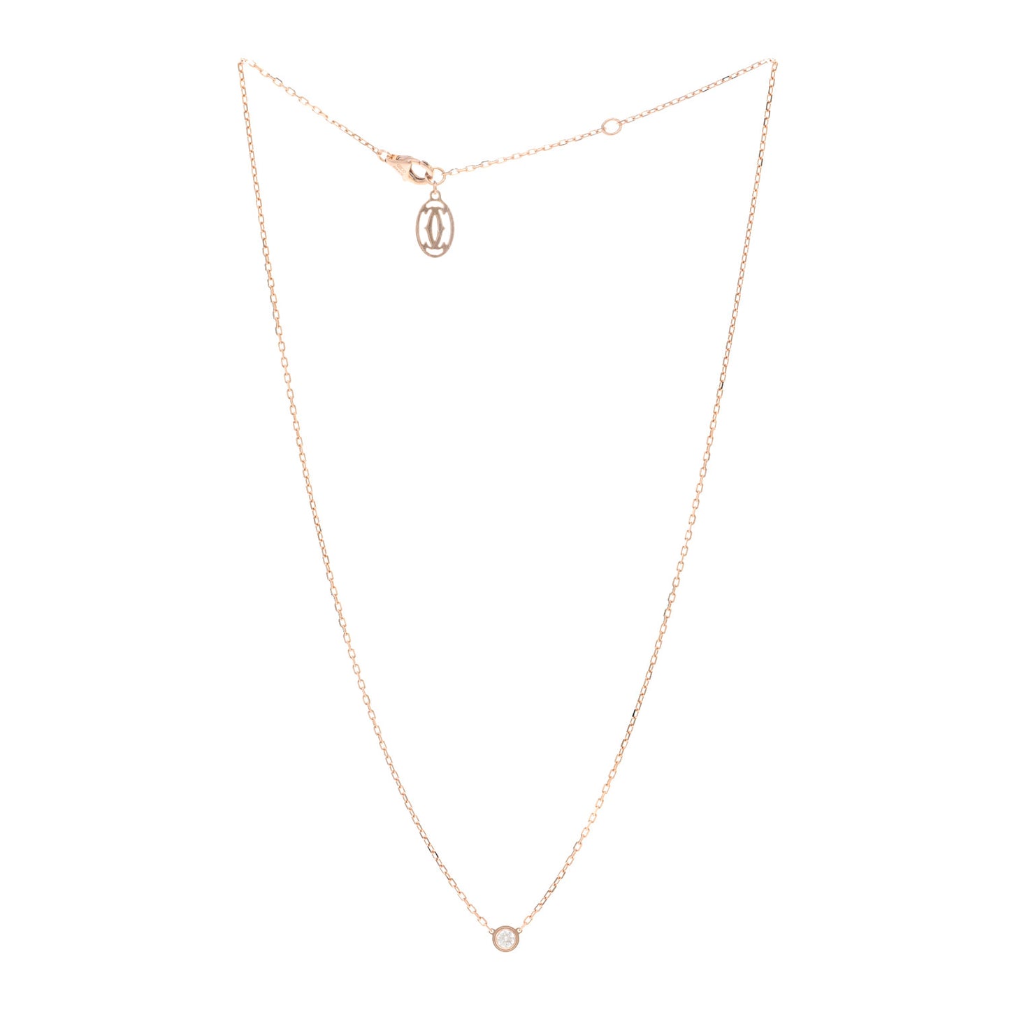 18K Pink Gold Diamond SM D'Amour Pendant Necklace