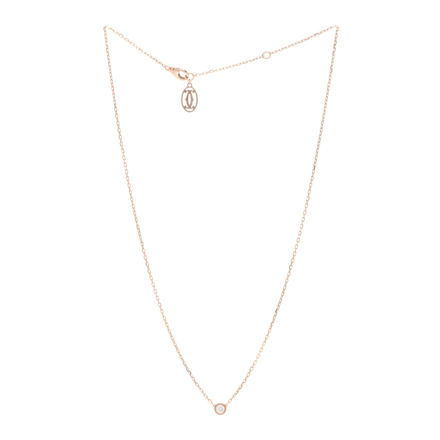Cartier 18K Pink Gold Diamond SM D'Amour Pendant Necklace 3 of 5