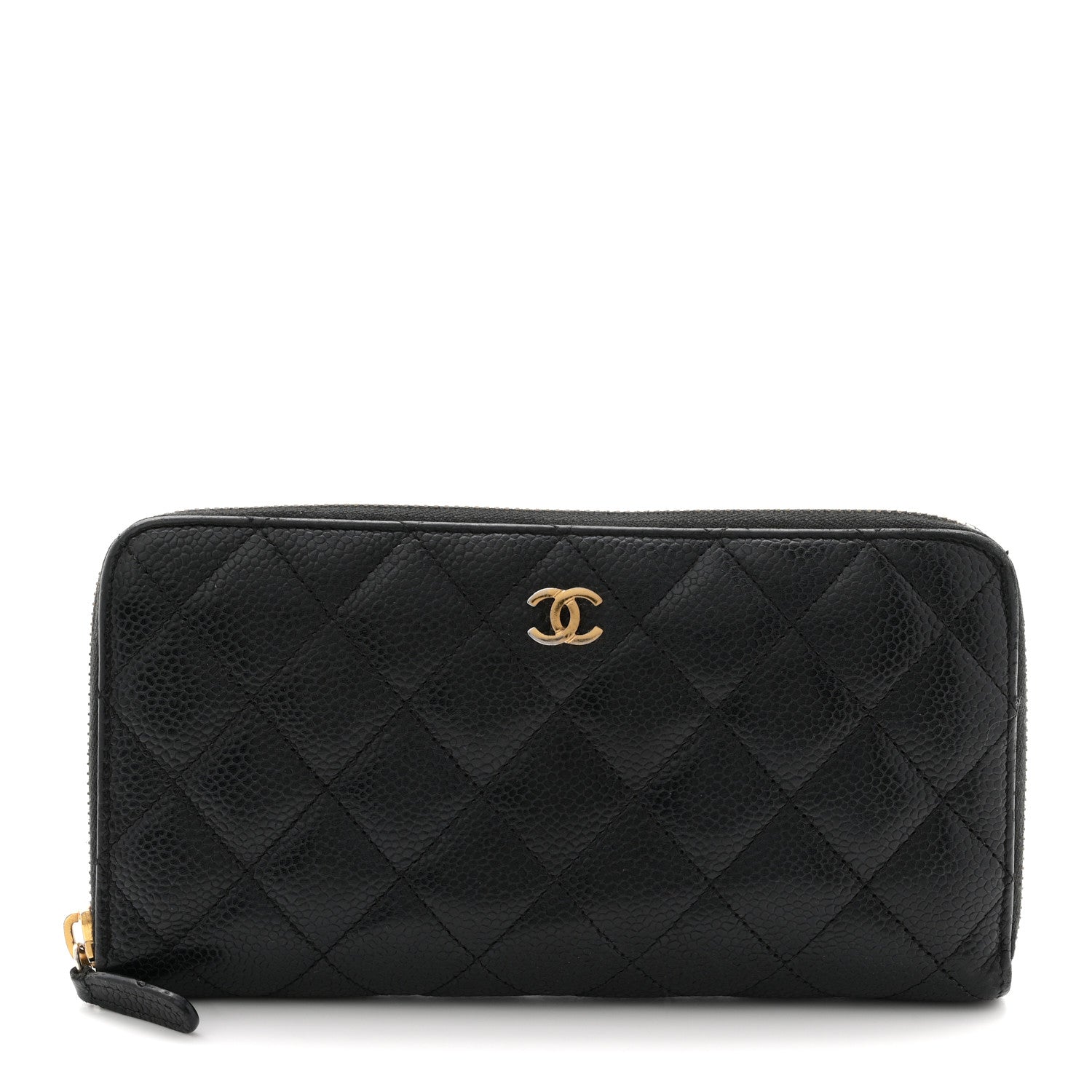 Chanel Caviar Quilted Large Gusset Zip Around Wallet Black 1 of 8
