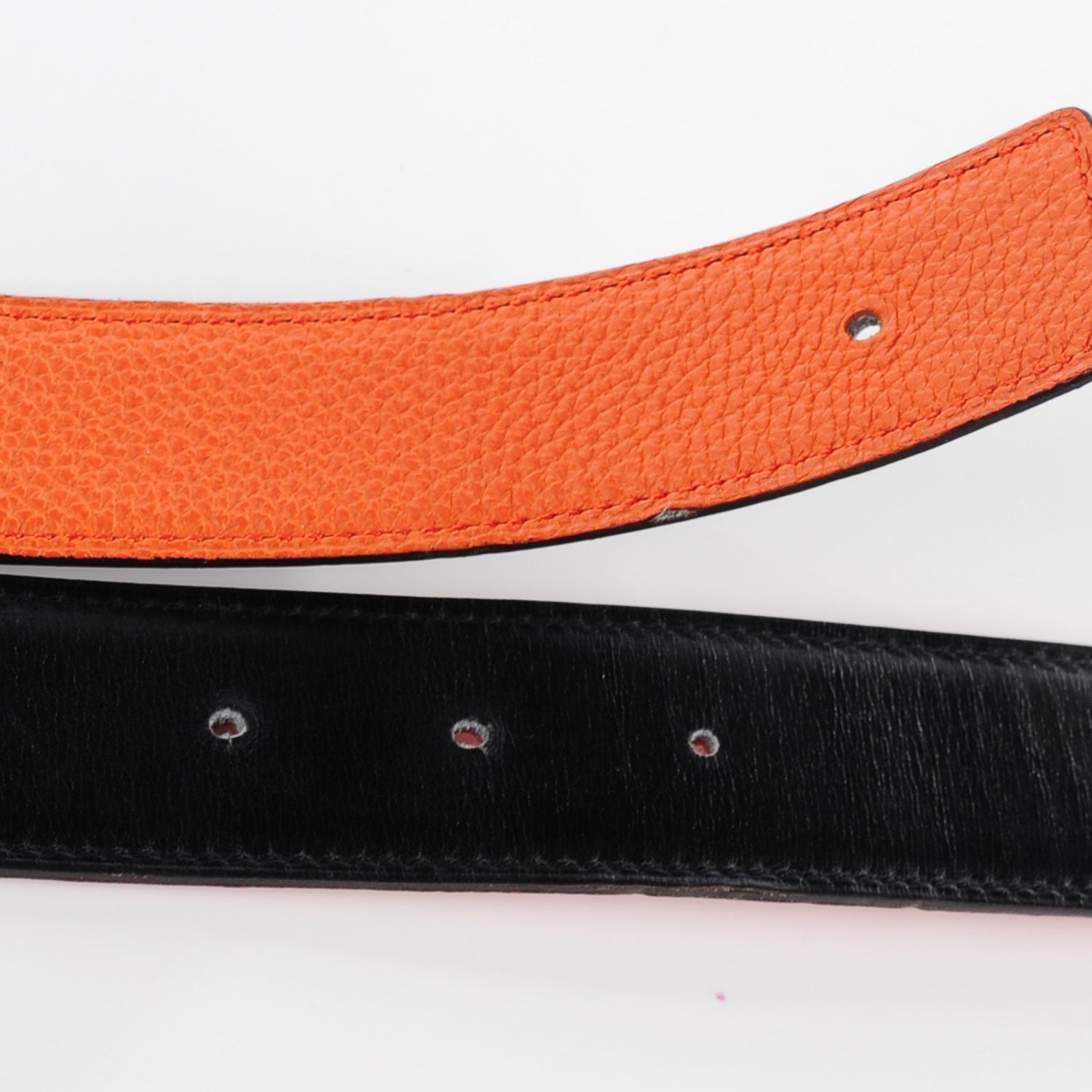 Hermes Box Togo 32mm Collier De Chien CDC Belt 85 Black Orange 6 of 9