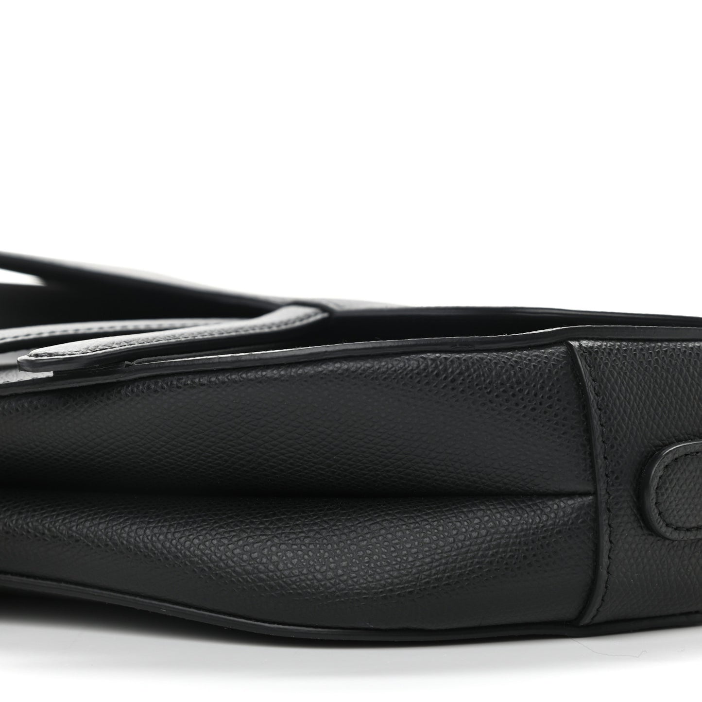 Grained Calfskin Saddle Bag Black