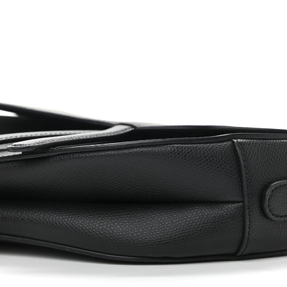 Christian Dior Grained Calfskin Saddle Bag Black 10 of 11