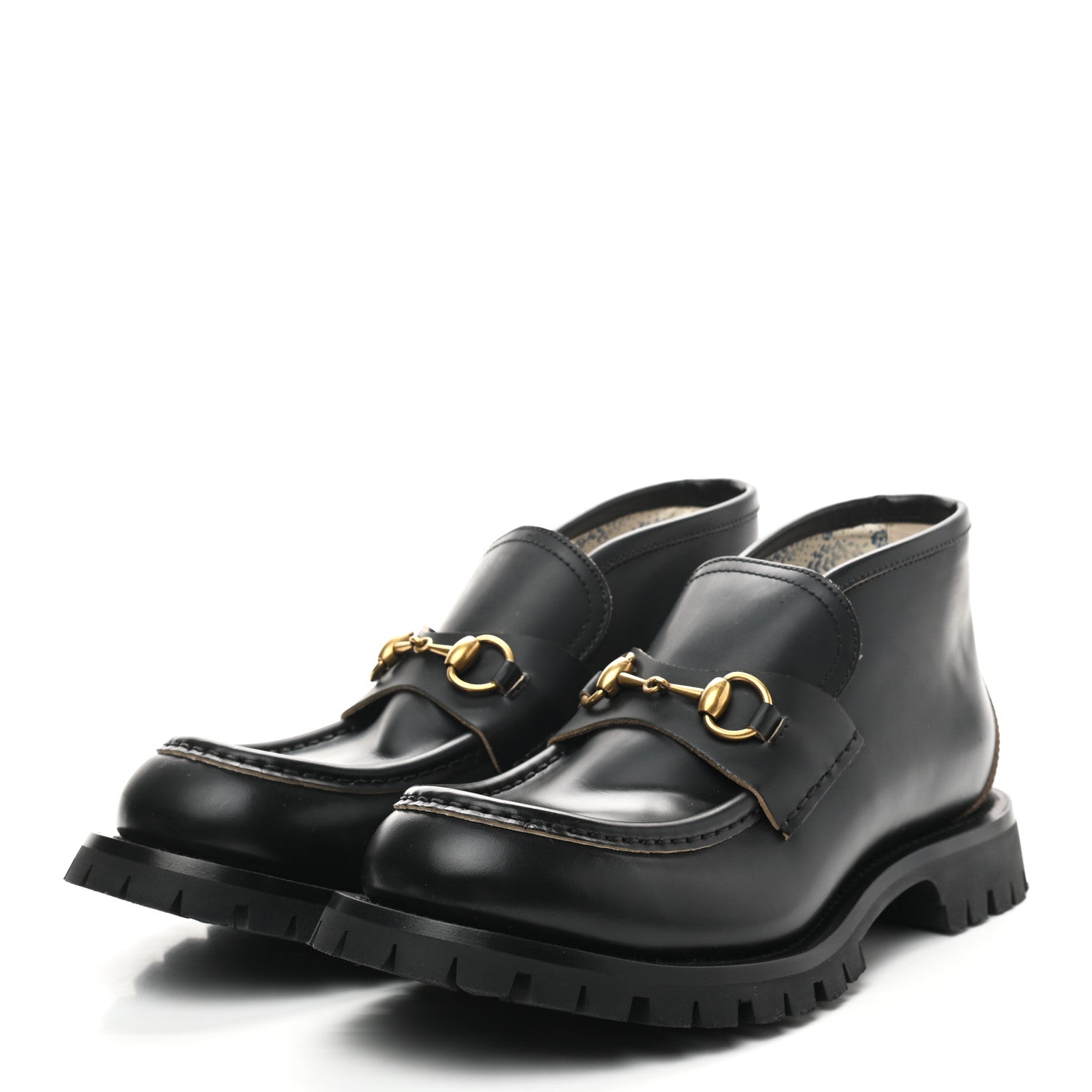Gucci Cordovan Lux Mens Harald Horsebit Ankle Boots 9 Black 3 of 10