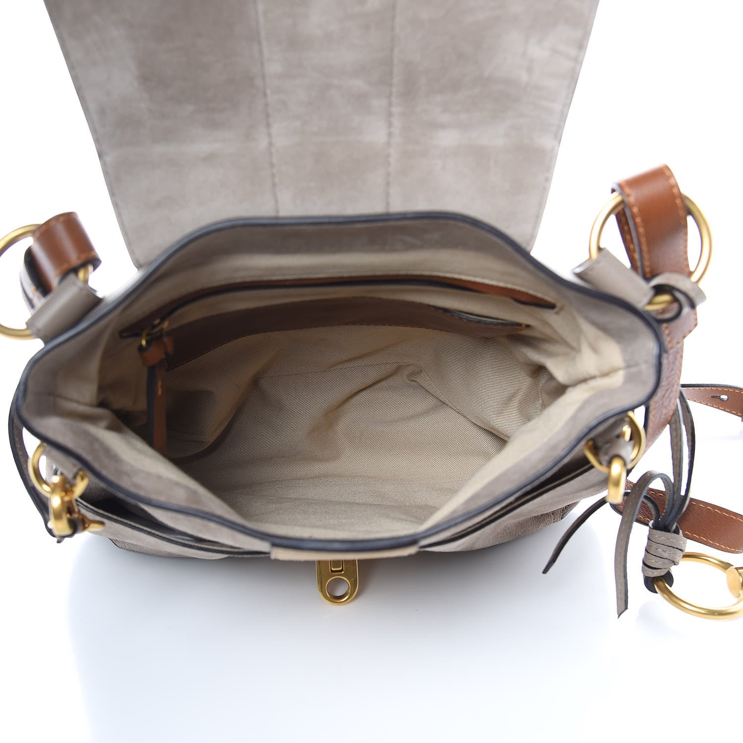 Chloe Suede Calfskin Small Lexa Shoulder Bag Motty Grey 5 of 12