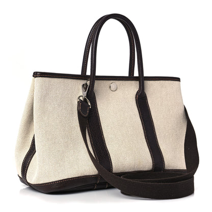 Hermes Buffle Skipper Toile Garden Party 30 TPM Marron Fonce 3 of 10