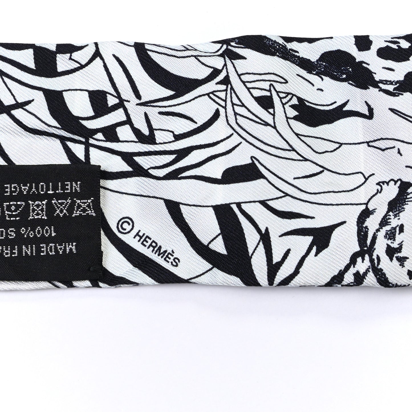 Silk Jungle Love Rainbow Twilly Gris Black White