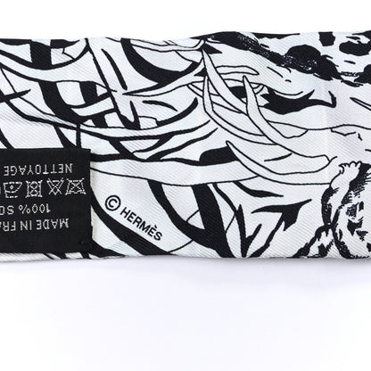Hermes Silk Jungle Love Rainbow Twilly Gris Black White 4 of 4