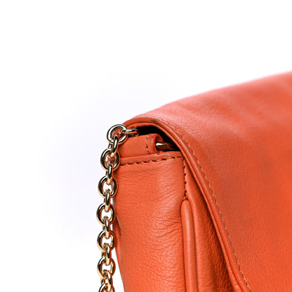 Fendi Vitello Flamingo Fendista Pouchette Crossbody Arancio 16 of 16