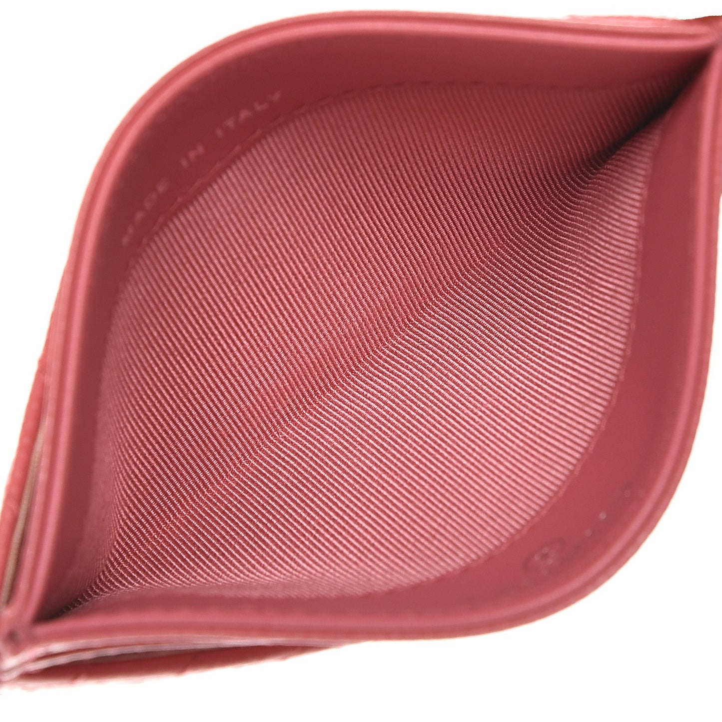 Caviar Chevron Quilted Card Holder Pink