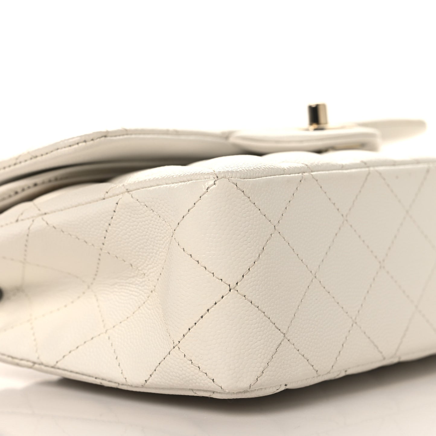 Caviar Quilted Small Double Flap White