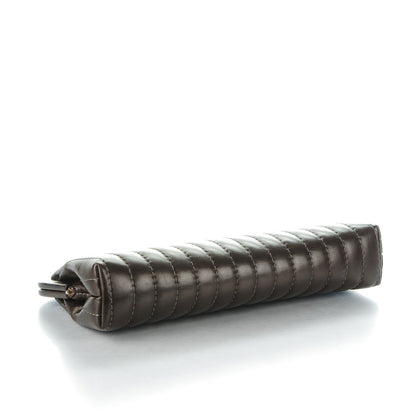 Chanel Lambskin Vertical Quilted Mademoiselle Clutch Marron Fonce 4 of 7