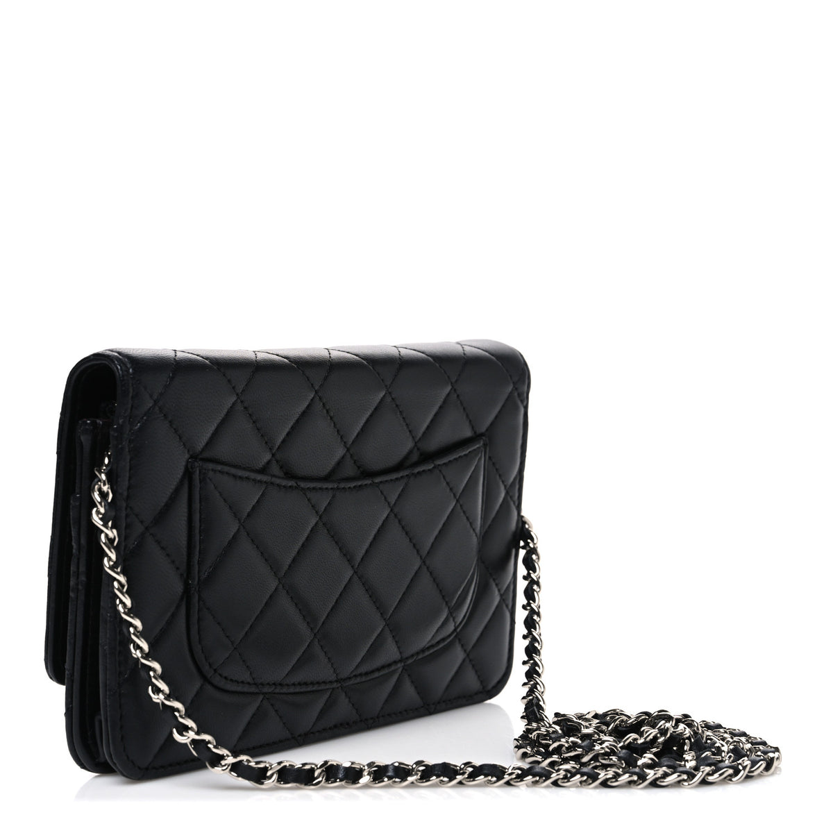 Chanel Lambskin Quilted Wallet On Chain WOC Black 3 of 11