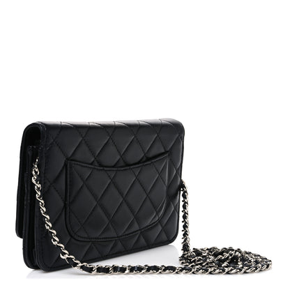 Chanel Lambskin Quilted Wallet On Chain WOC Black 3 of 11