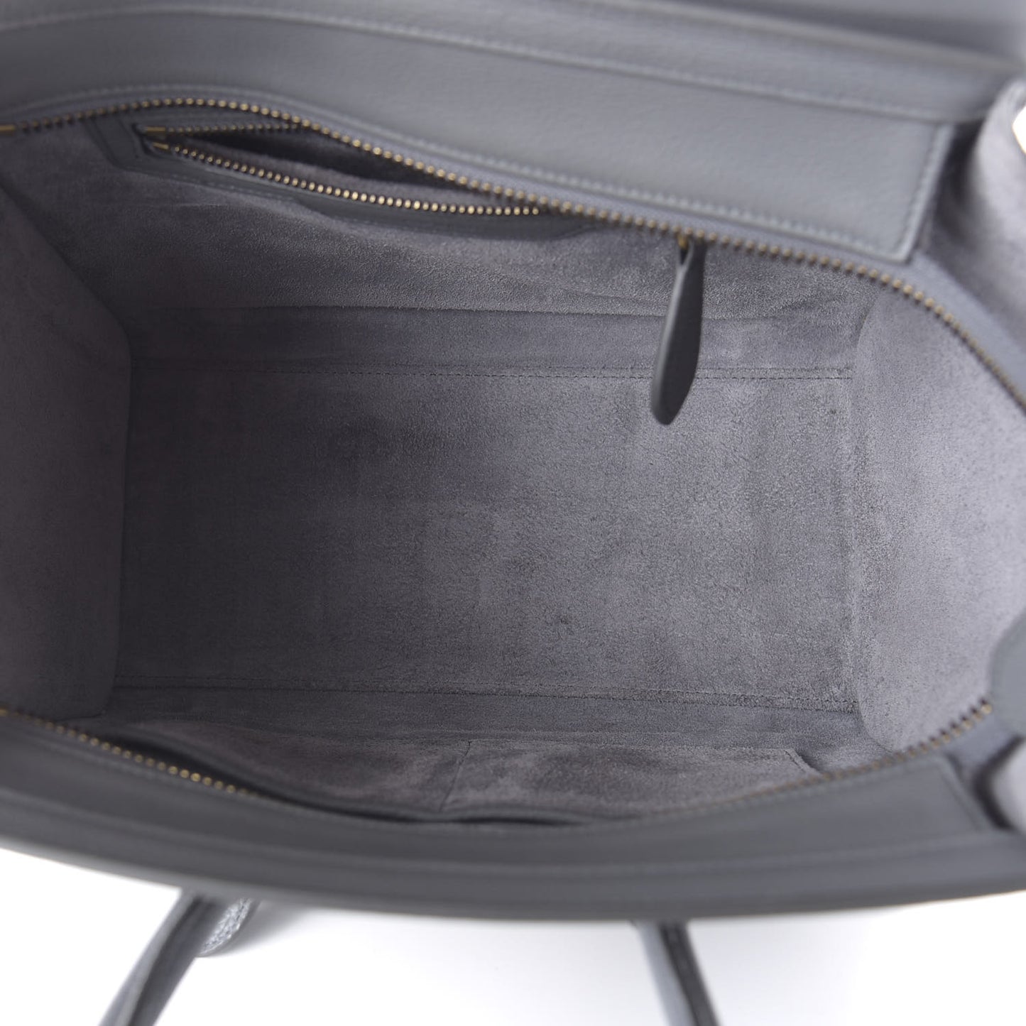 Drummed Calfskin Micro Luggage Kohl