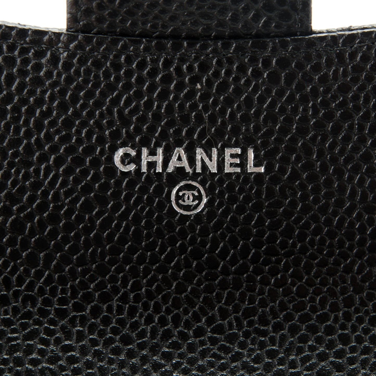 Caviar Quilted Flap Card Holder Black