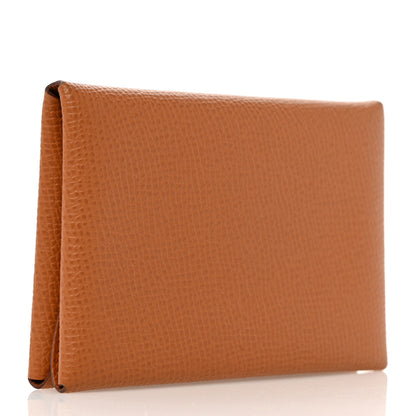 Hermes Epsom Calvi Duo Card Case Gold 3 of 8