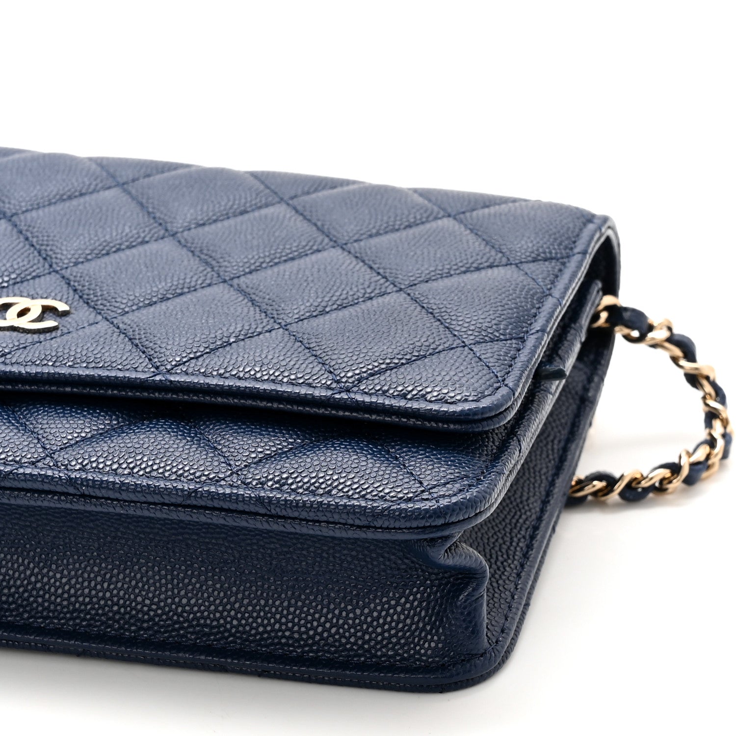 Chanel Caviar Quilted Wallet On Chain WOC Navy Blue 11 of 12
