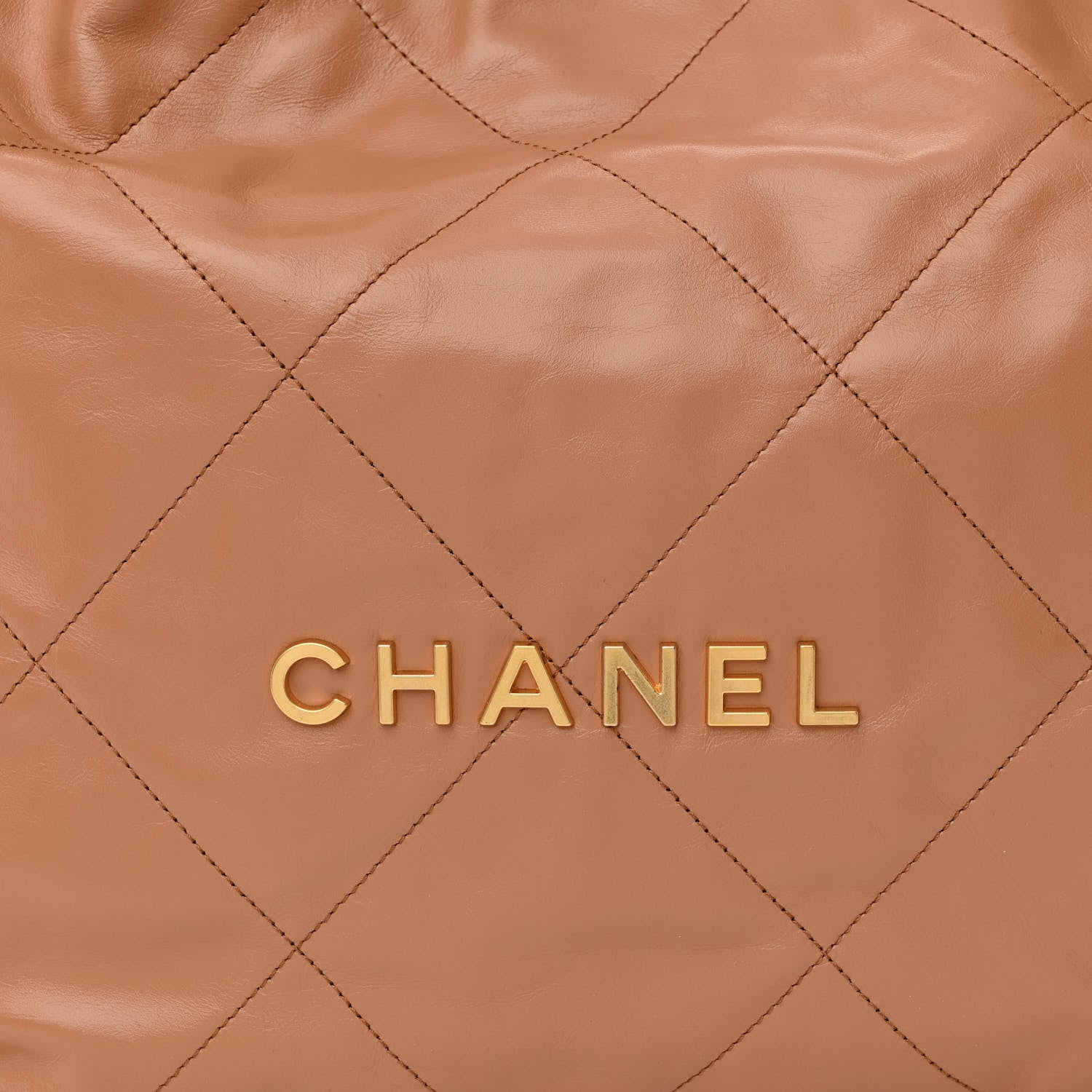 Chanel Shiny Calfskin Quilted Chanel 22 Camel 10 of 14