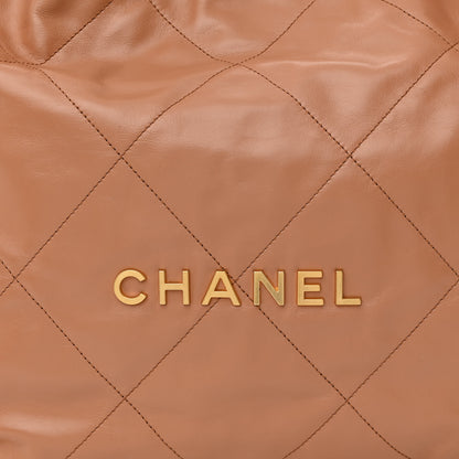 Chanel Shiny Calfskin Quilted Chanel 22 Camel 10 of 14