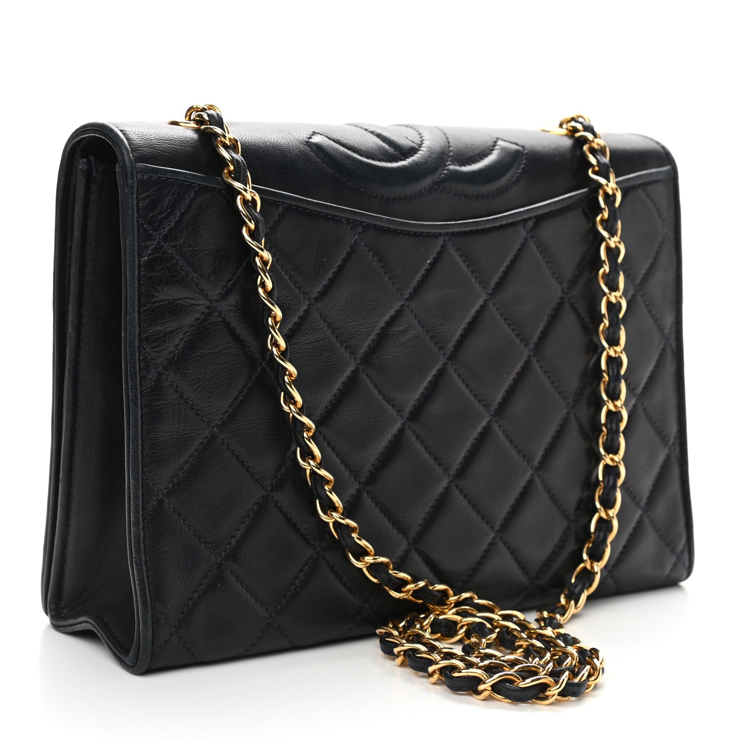 Chanel Lambskin Quilted Small Single Flap Bag Navy 2 of 11