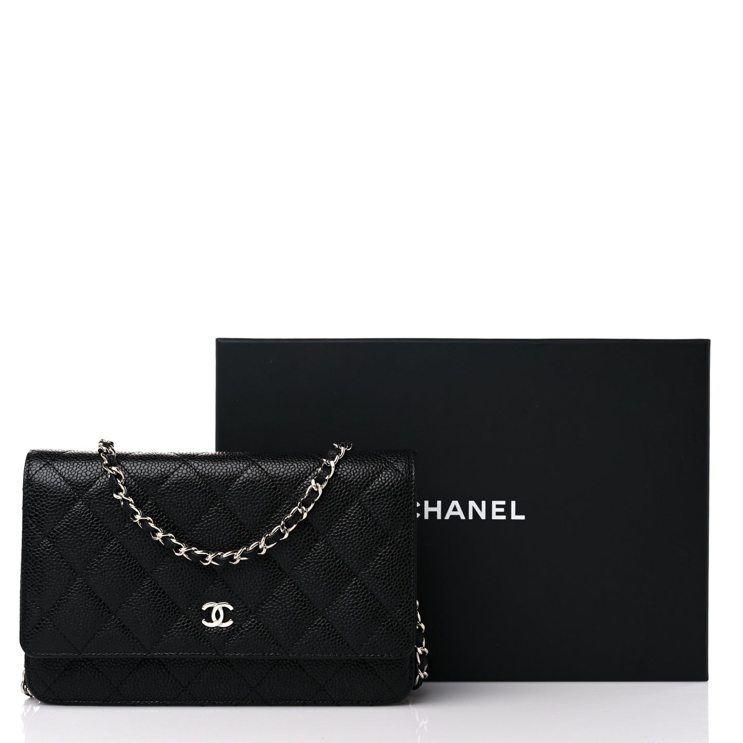 Caviar Quilted Wallet On Chain WOC Black