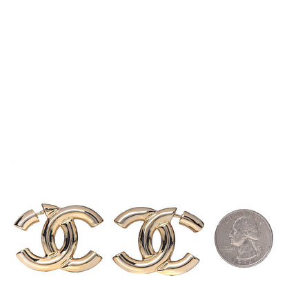 Chanel Metal CC Earrings Gold 2 of 4