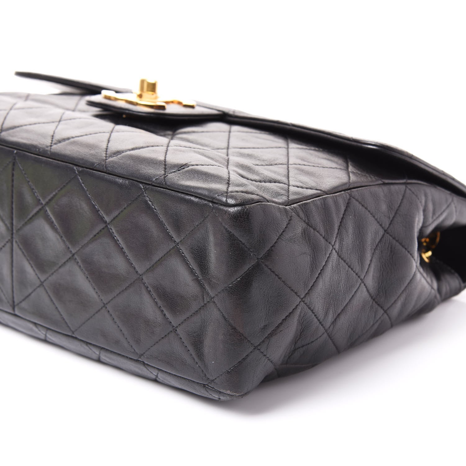 Chanel Lambskin Quilted Jumbo Single Flap Black 6 of 9
