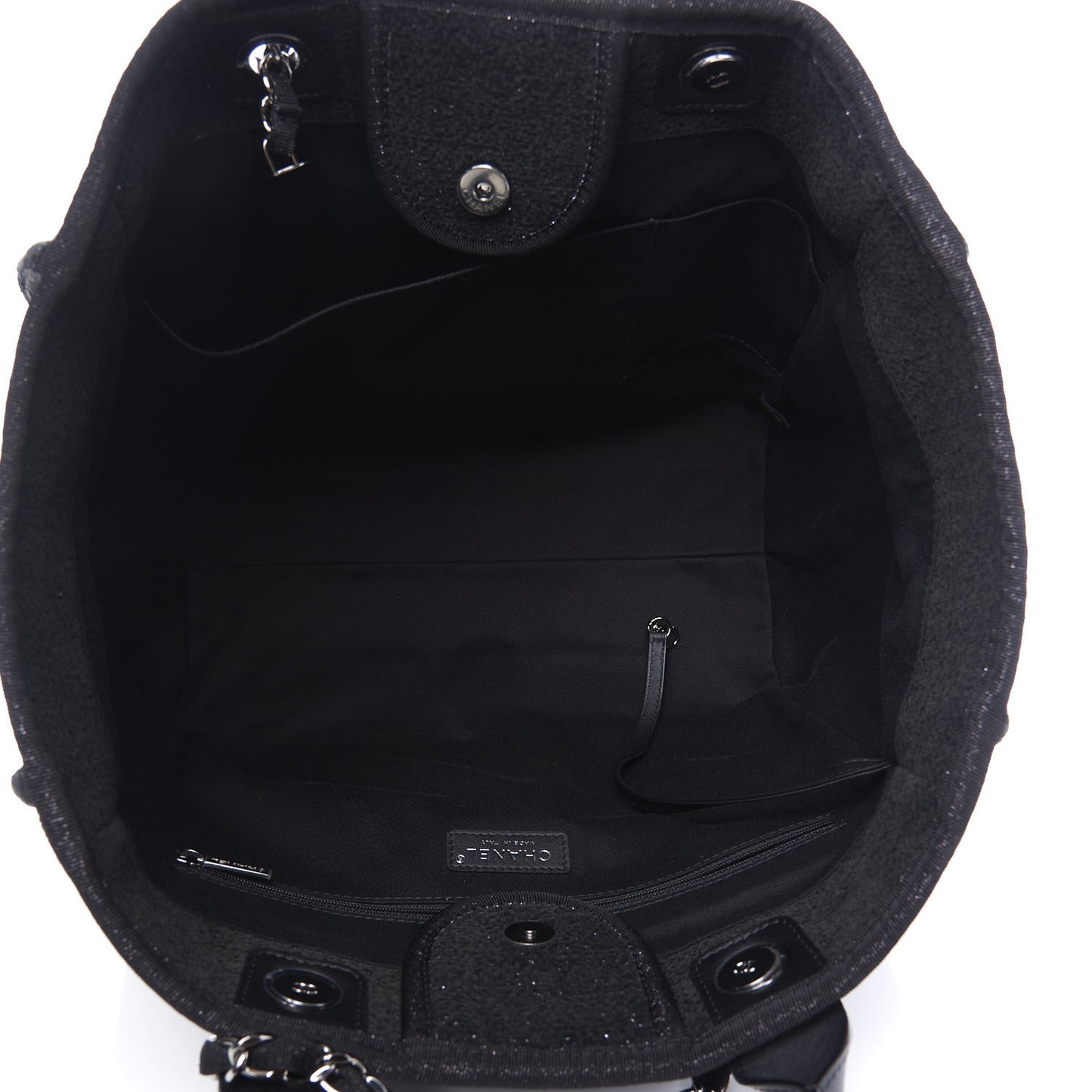 Lurex Boucle Medium Deauville Tote Black