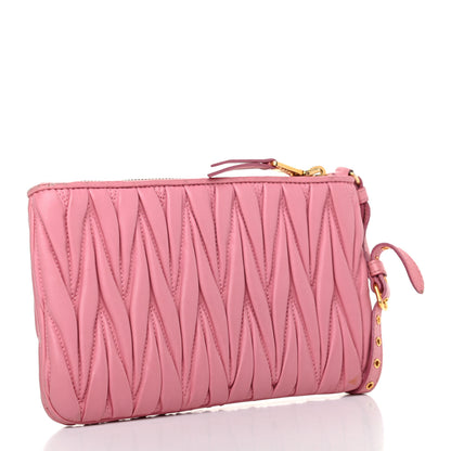 Miu Miu Nappa Matelasse Clutch Rosa 3 of 10