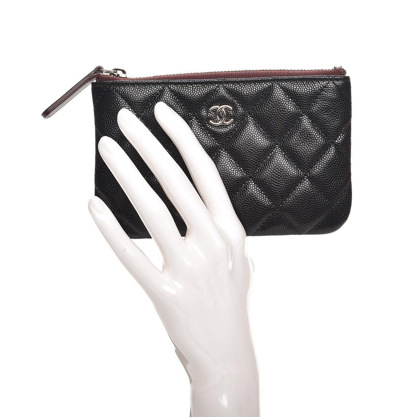 Caviar Quilted Small Cosmetic Case Black
