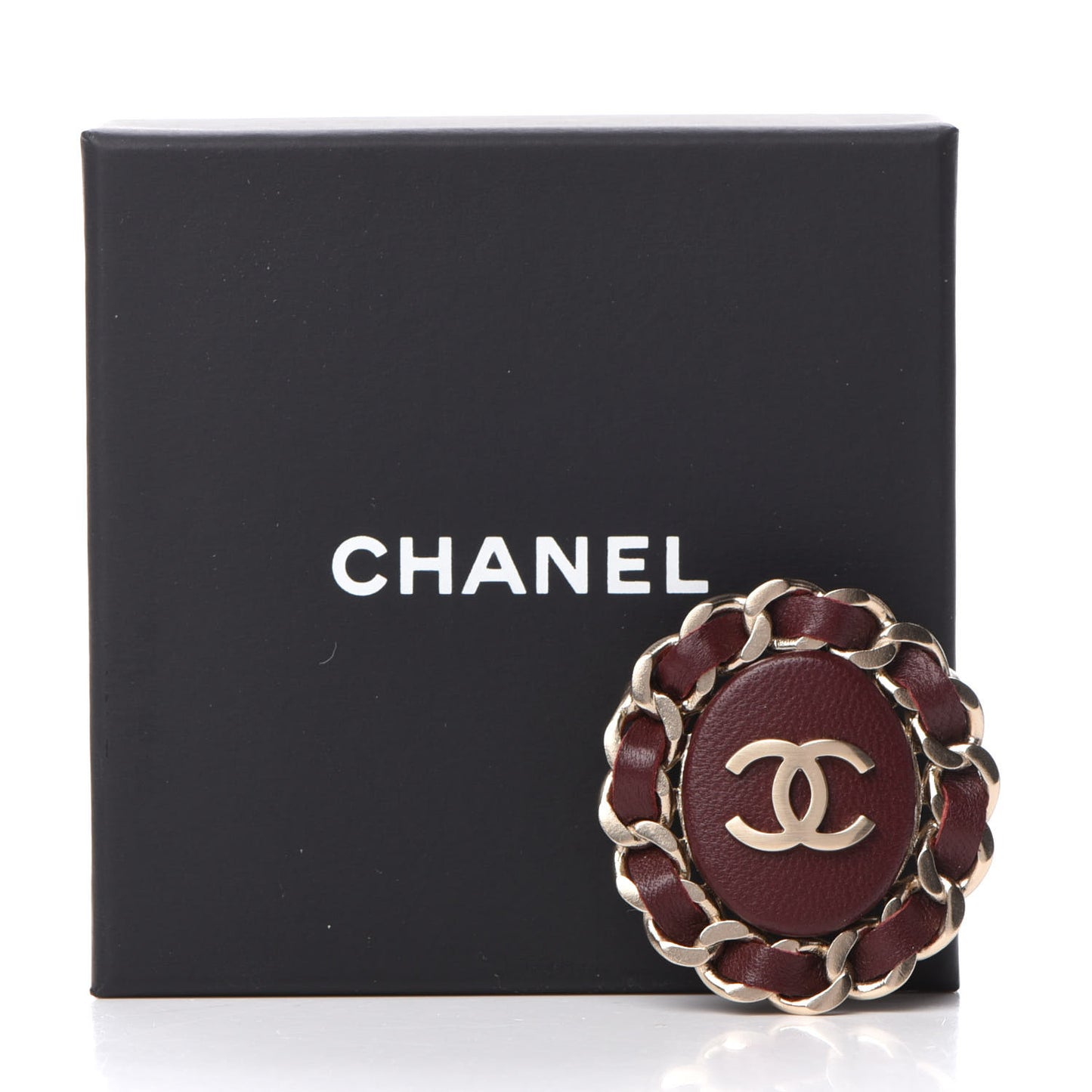 Lambskin CC Brooch Red Gold