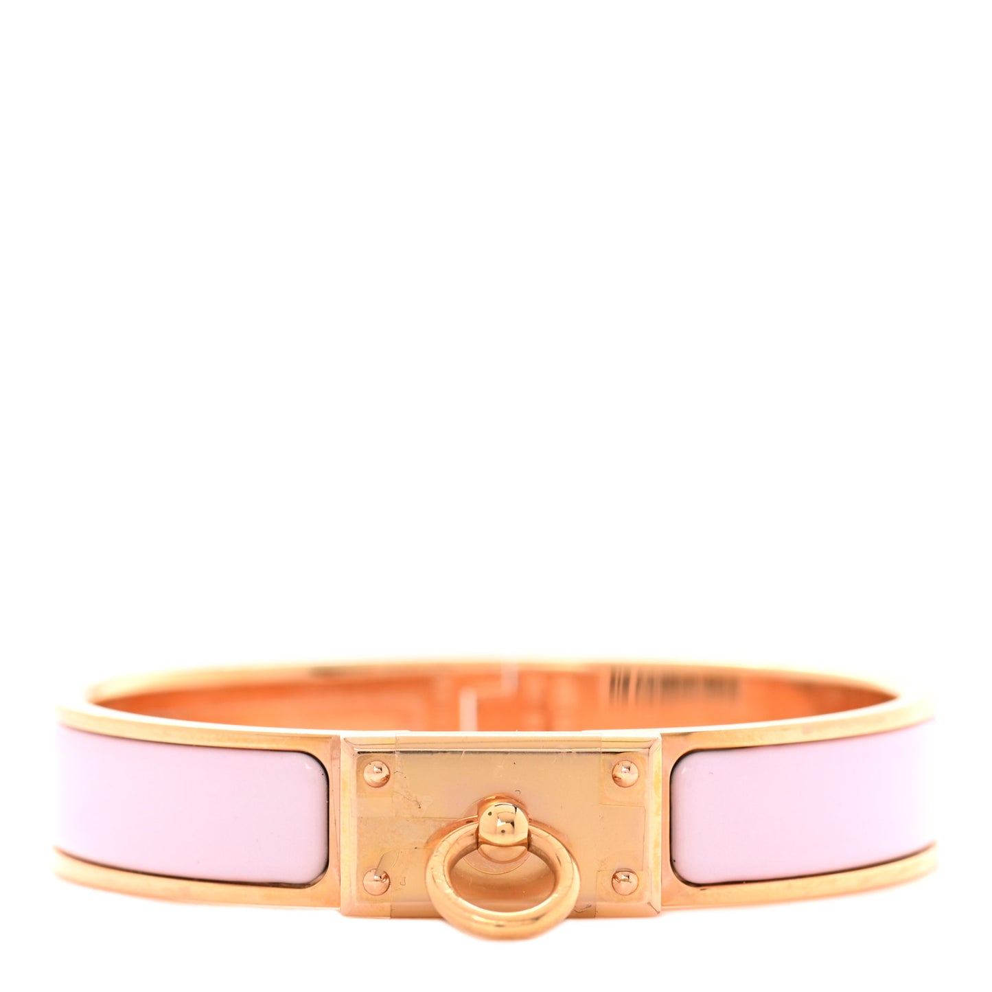 Enamel Clic Anneau Bracelet GM Rose Dragee