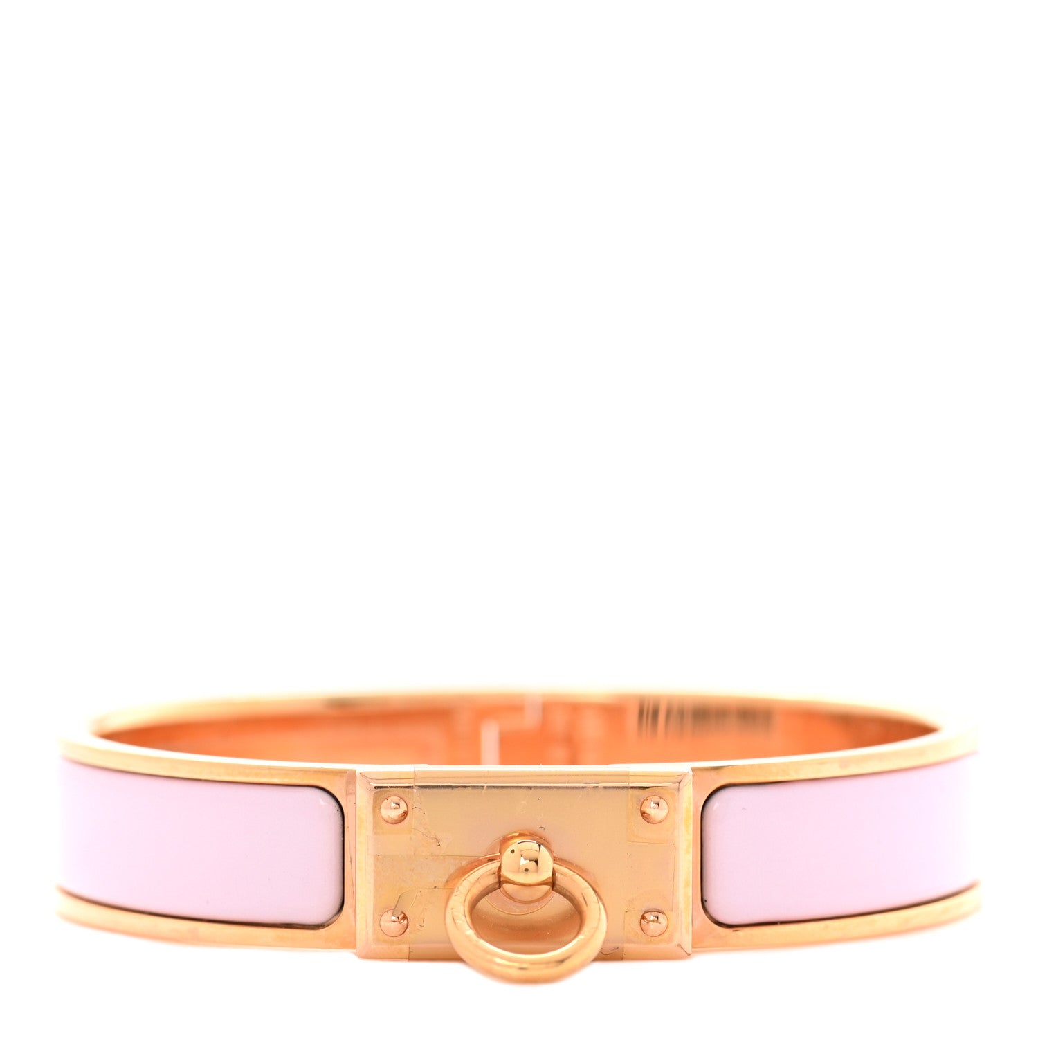 Hermes Enamel Clic Anneau Bracelet GM Rose Dragee 1 of 5