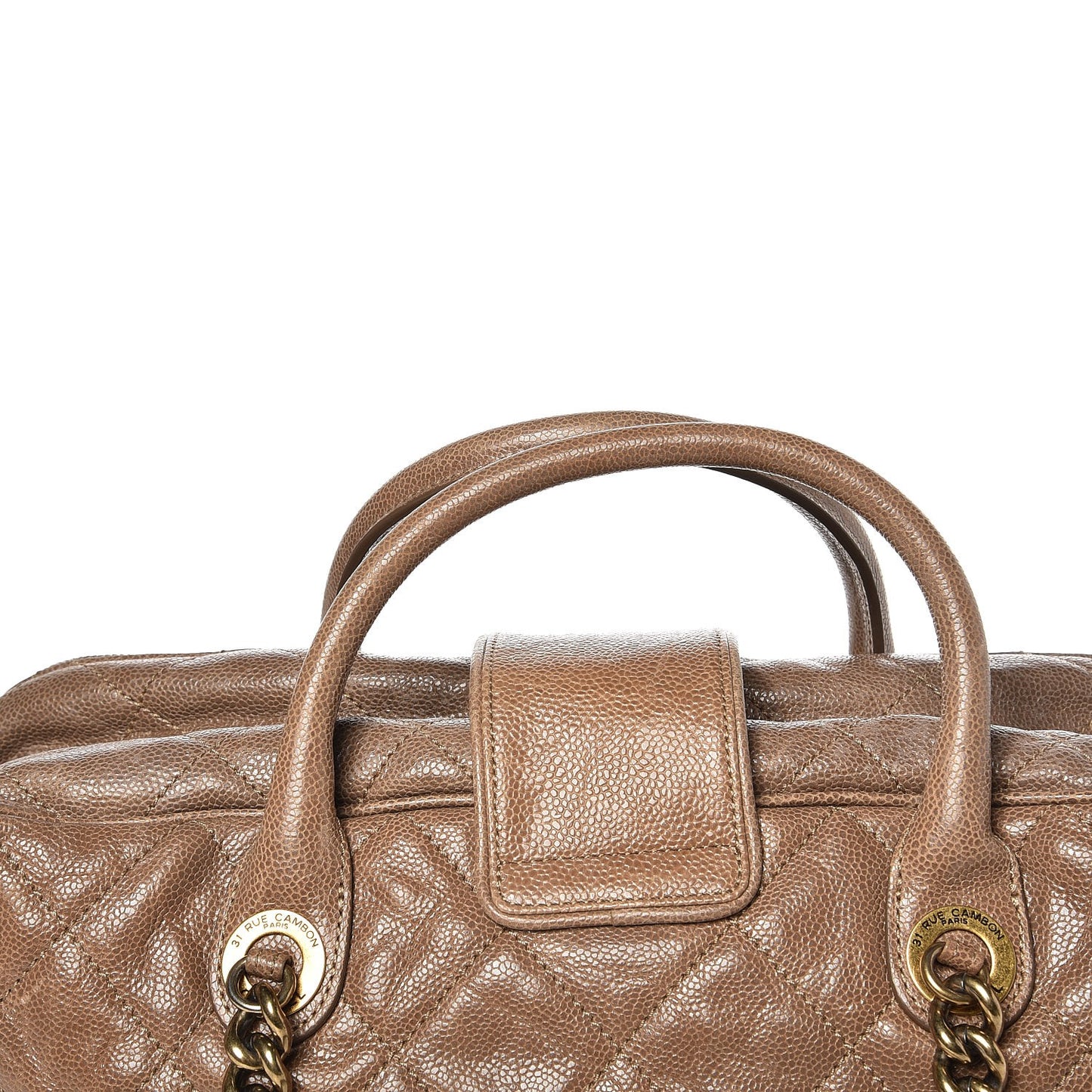 Crumpled Grained Calfskin Shiva Bowler Beige