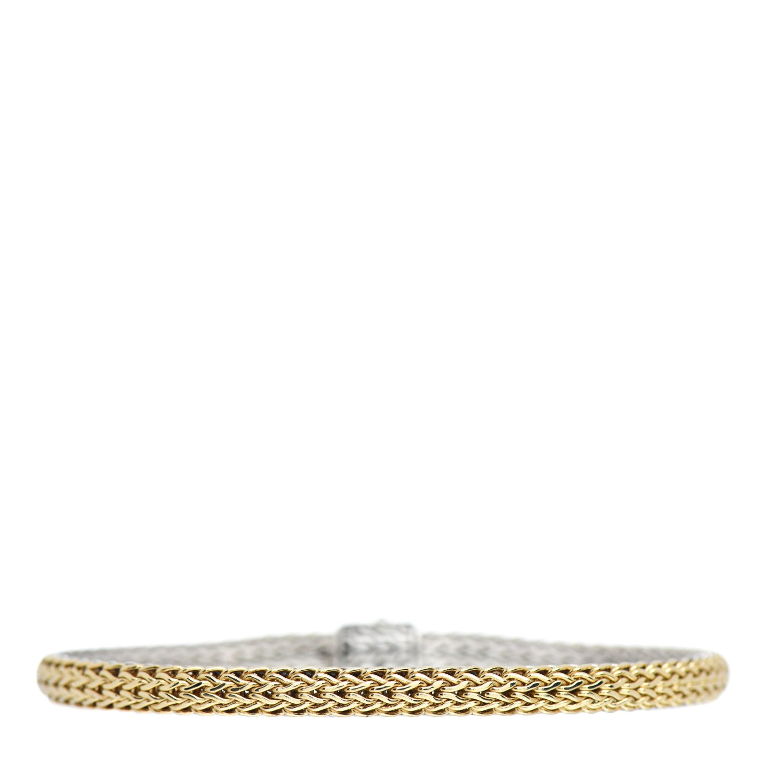 John Hardy Sterling Silver 18K Yellow Gold Diamond 5mm Classic Chain Reversible Bracelet 3 of 4