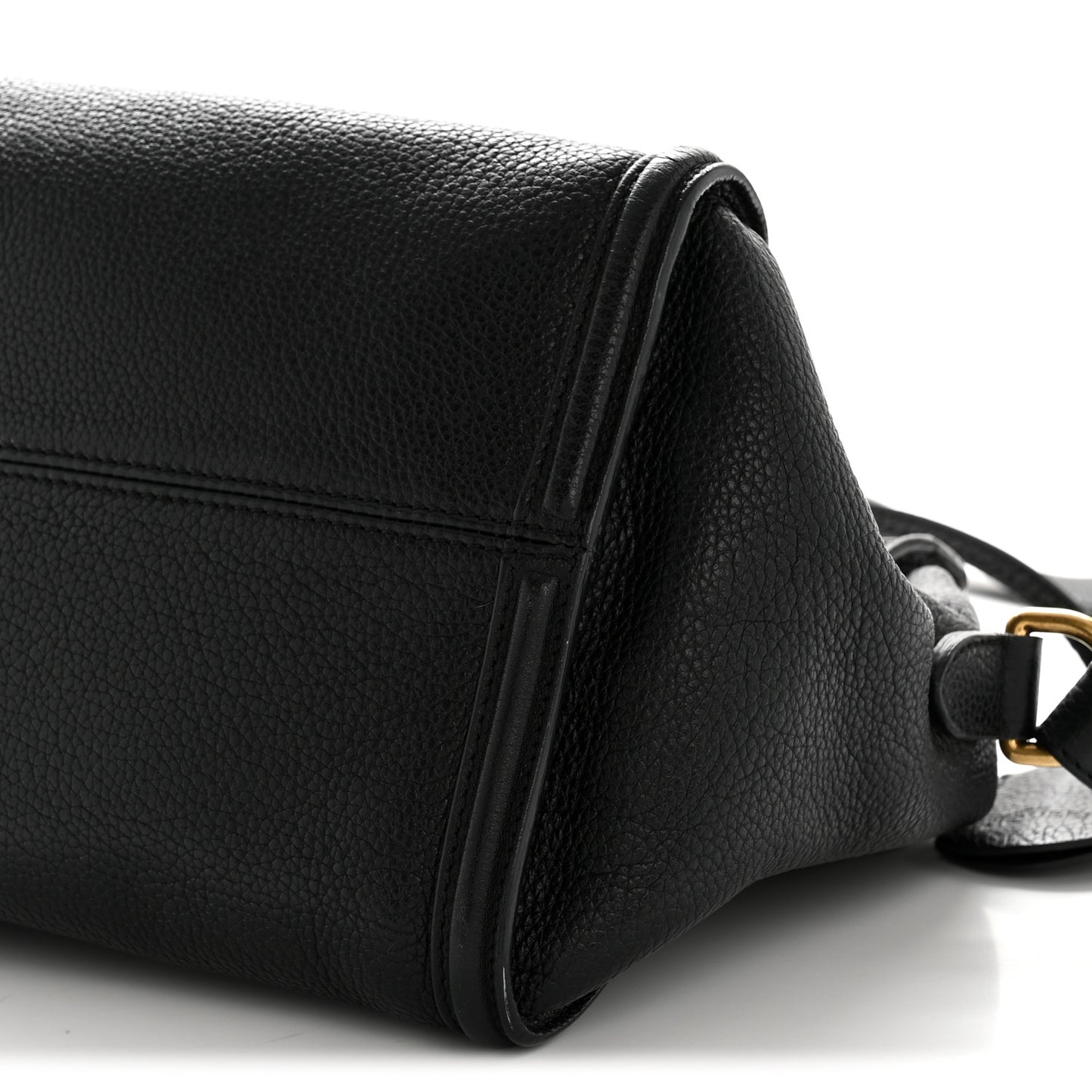 Pebbled Calfskin Small Skull Padlock Zip Around Tote Black