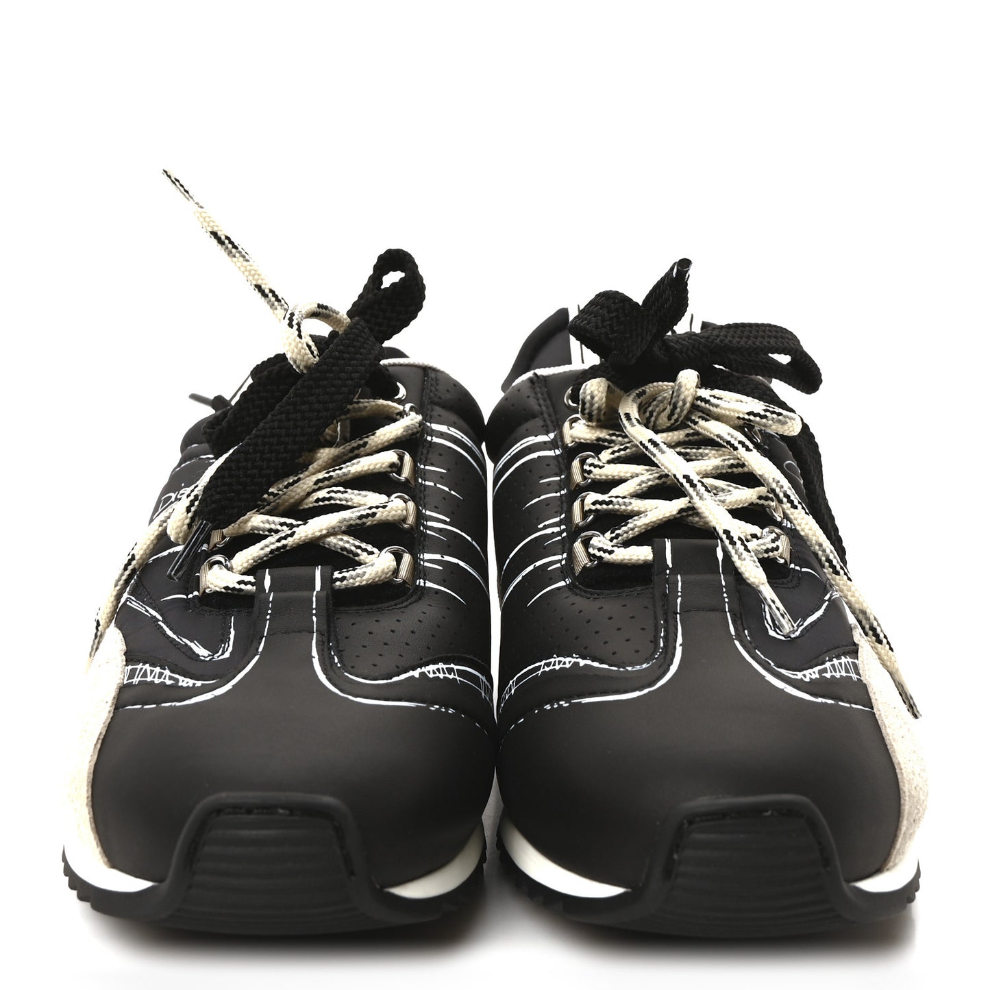 Metallic Lambskin Suede Womens D-Sketch Sneakers 39 Steel 38.5 Black