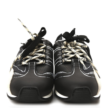 Christian Dior Metallic Lambskin Suede Womens D-Sketch Sneakers 39 Steel 38.5 Black 3 of 9