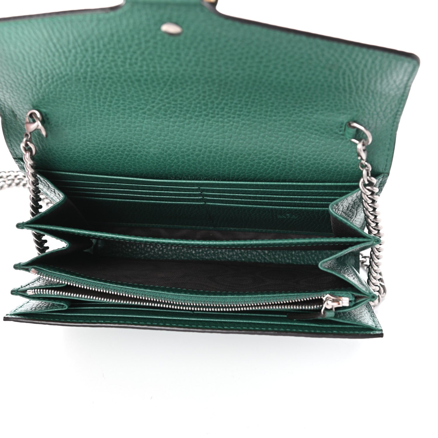 Gucci Calfskin Mini Dionysus Chain Wallet Emerald 5 of 9