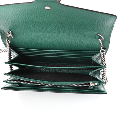 Gucci Calfskin Mini Dionysus Chain Wallet Emerald 5 of 9