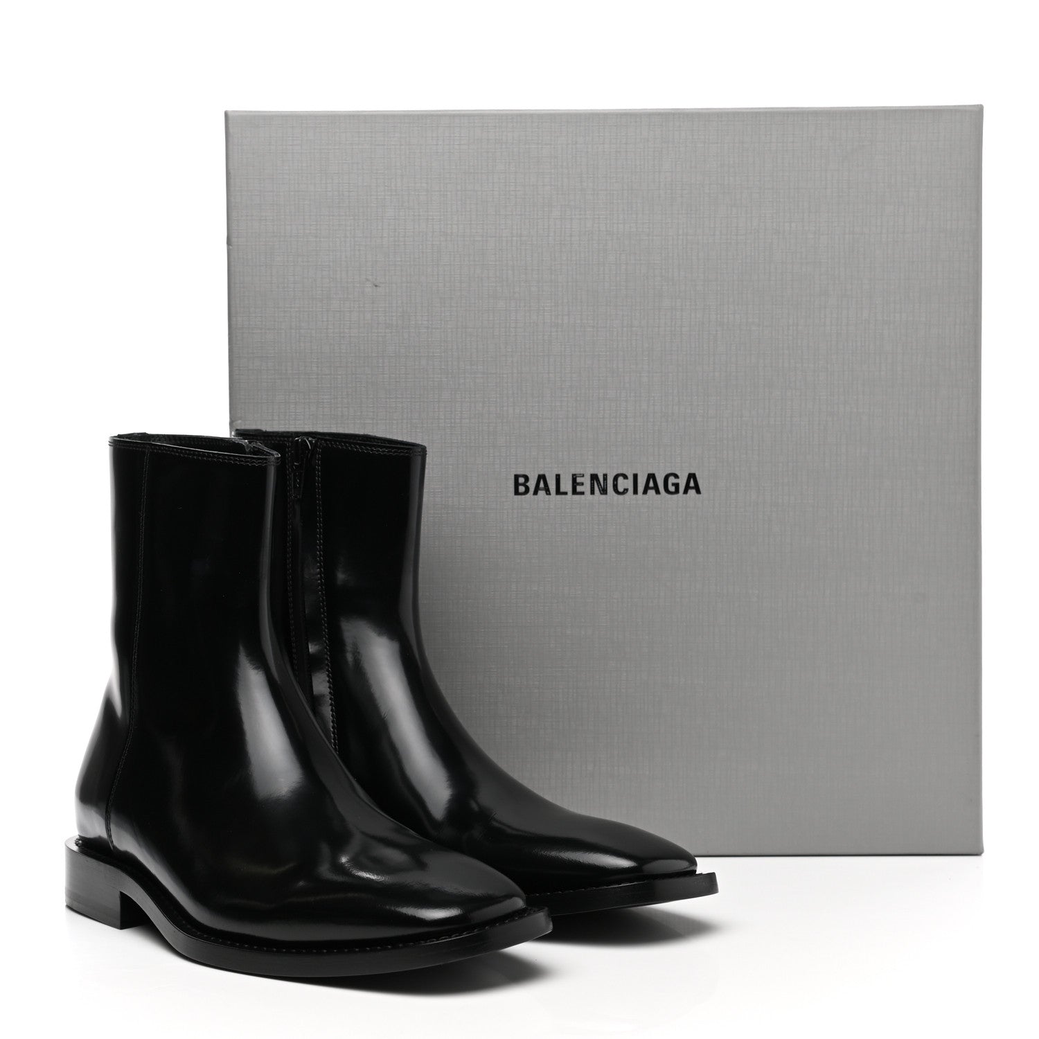 Balenciaga Polished Calfskin Rim Boots 39 Black 9 of 9