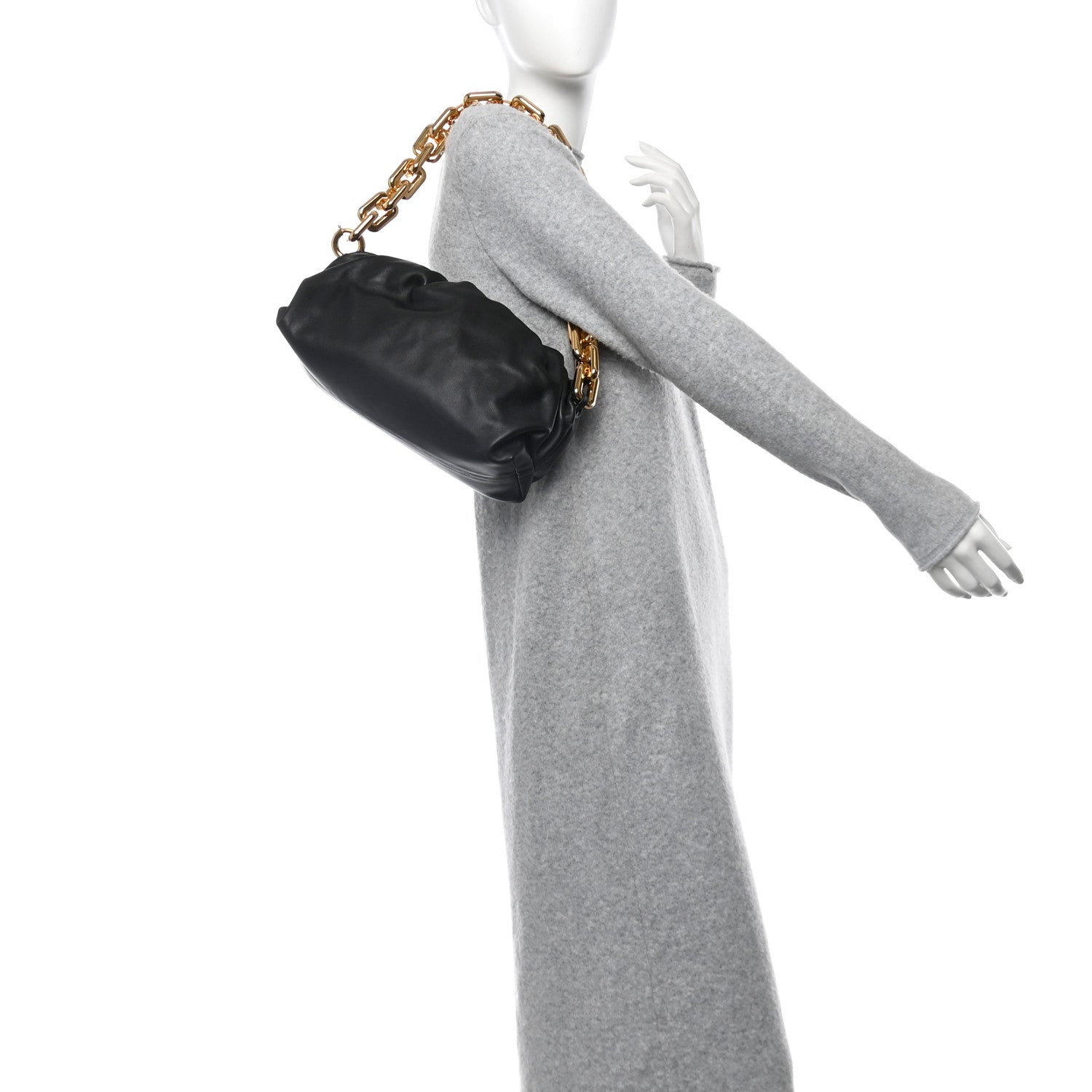 Bottega Veneta Calfskin The Pouch Chain Black 2 of 10