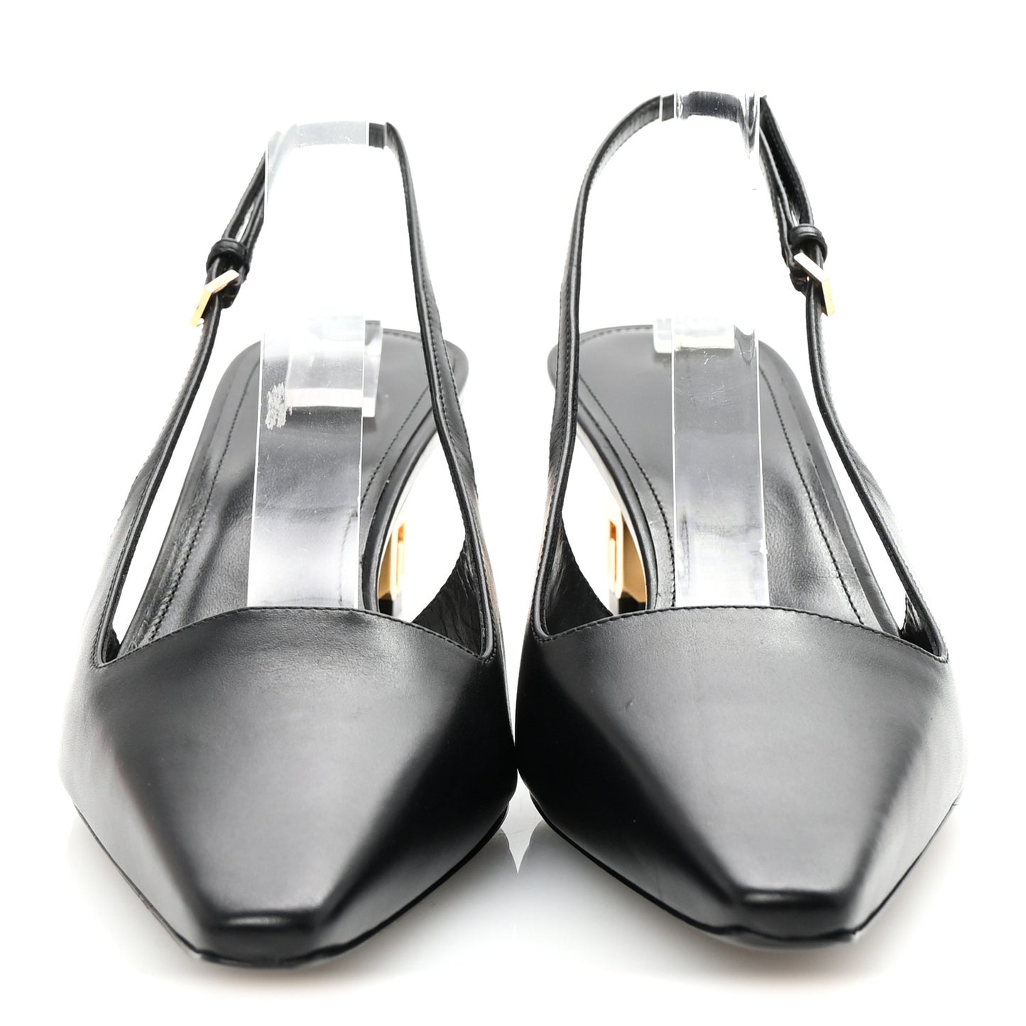 Calfskin G Cube 50mm Slingback Pumps 39 Black