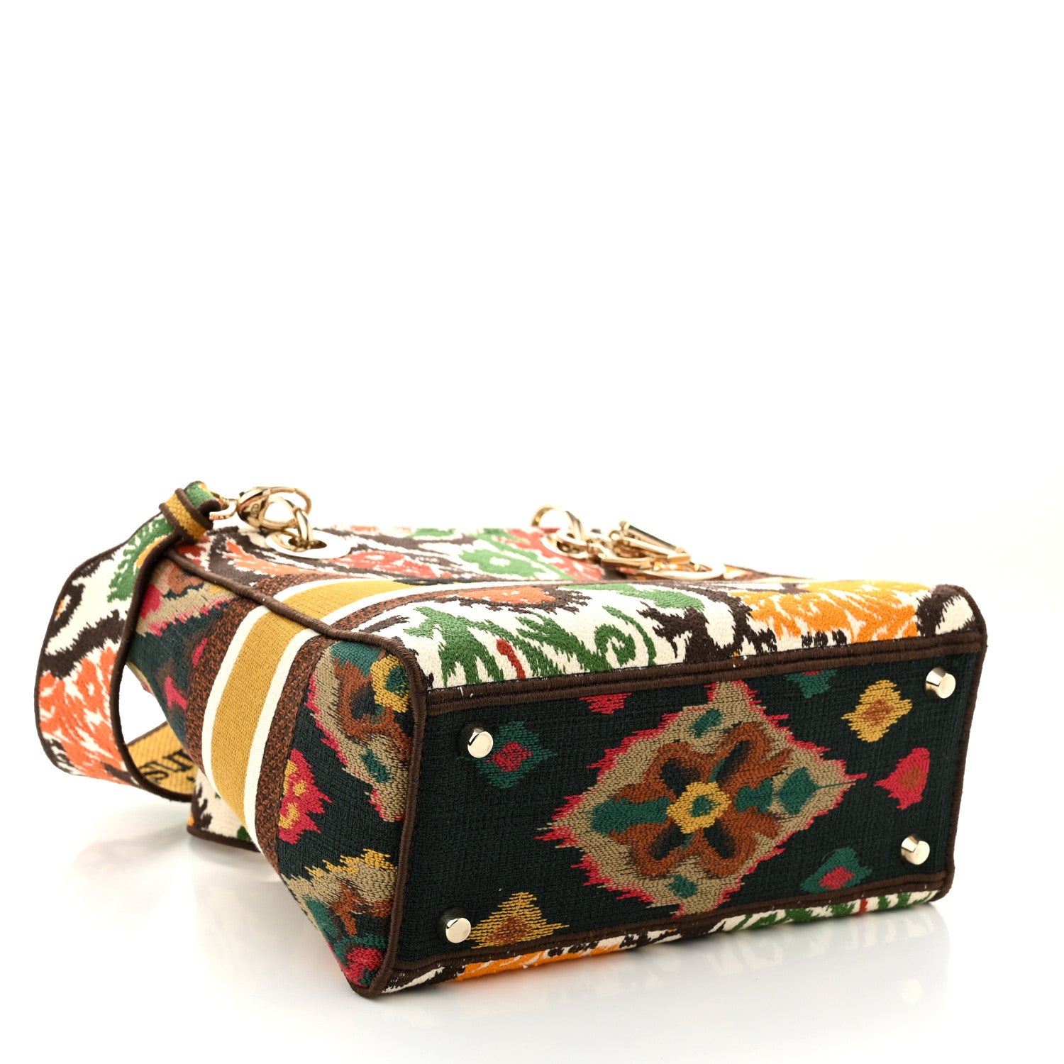 Christian Dior Canvas Embroidered Paisley Medium Lady D-Lite Multicolor 3 of 8