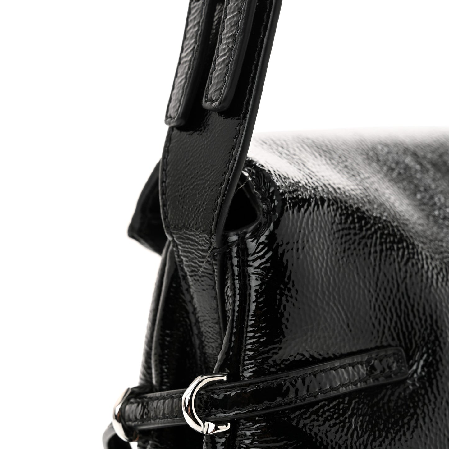 Patent Calfskin Small P'tit Voyou Bag Black